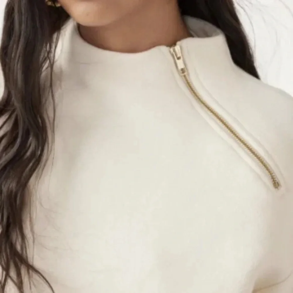 ba&sh Cream Zip-Shoulder Ricardo, Off-White Sweater Size 2 - Picture 3 of 3